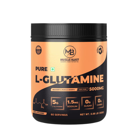 Muscle Blast | Micronized Glutamine Powder | Supports Muscle Recovery & Growth | Improves Strength & Endurance | 60 Servings