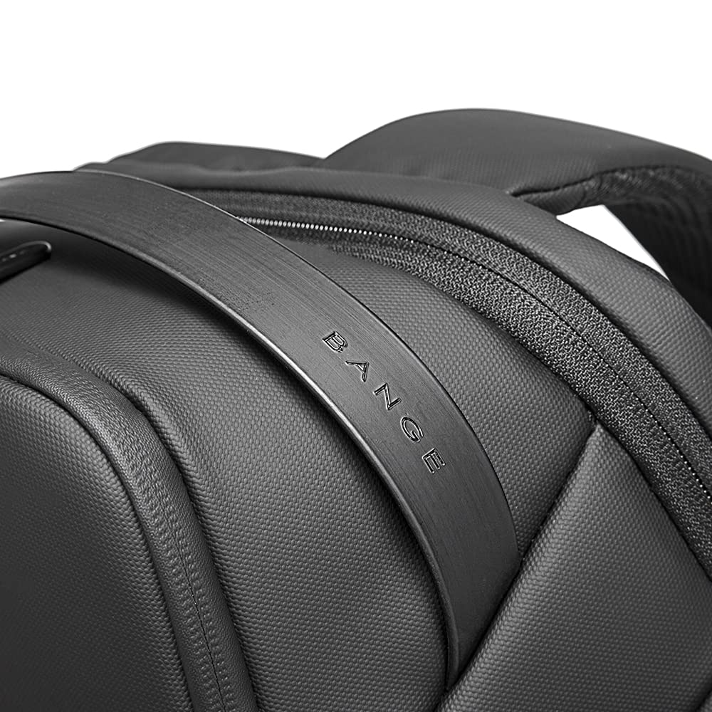 BANGE Smart Trendy 20L Durable Oxford Backpacks Anti-Theft USB Waterproof 1.2KG W 15.6in Laptop School Travel Black Bags,7277,Large