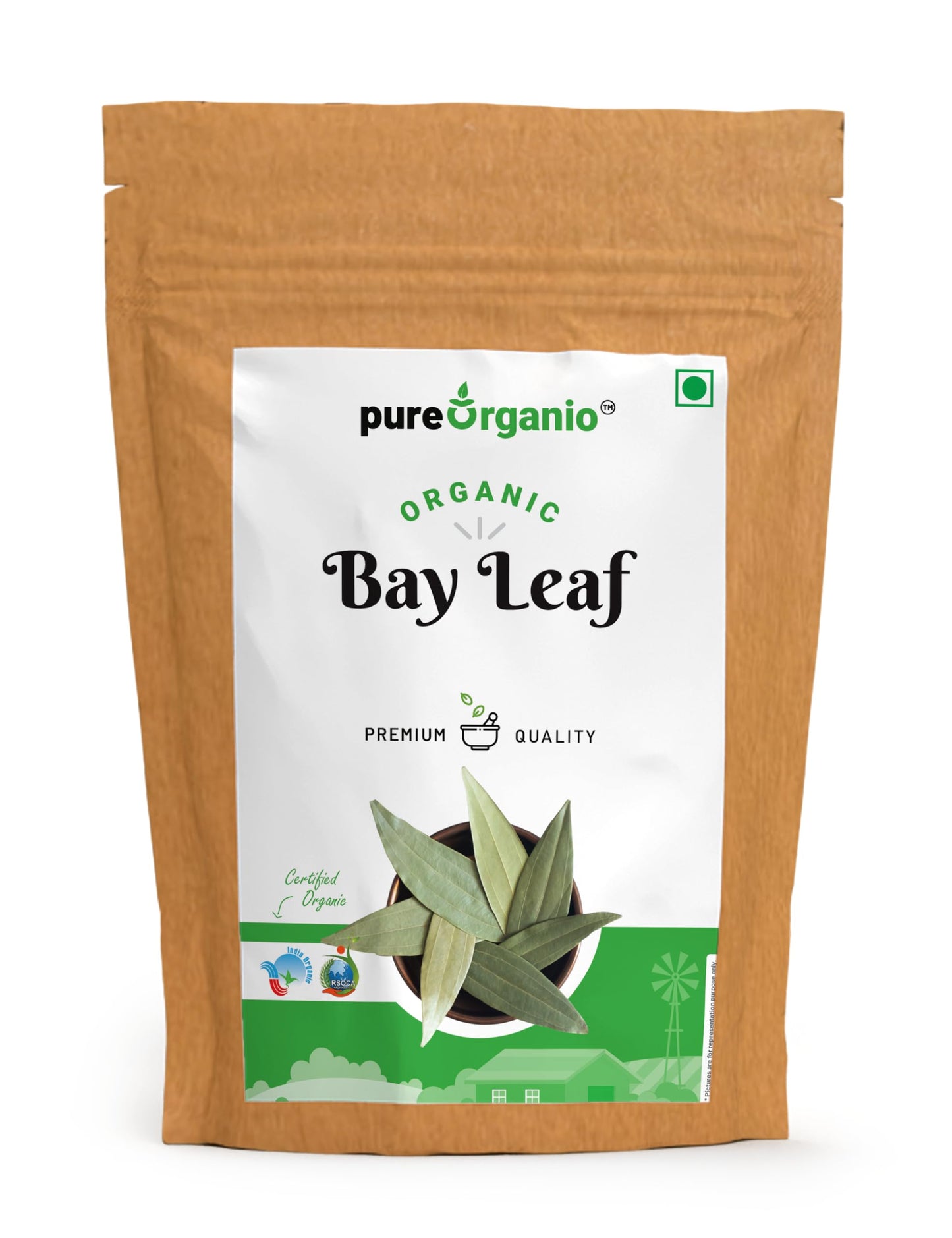 Pure Organio Organic Bay Leaf Whole Tej Patta Dried bay leaves Indian Spices (200 Gm)