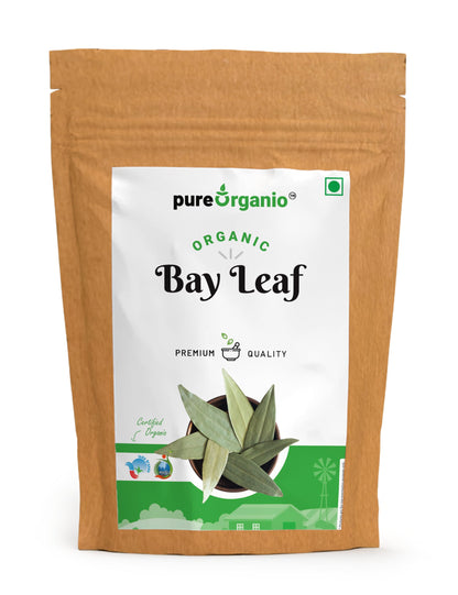 Pure Organio Organic Bay Leaf Whole Tej Patta Dried bay leaves Indian Spices (100 Gm)