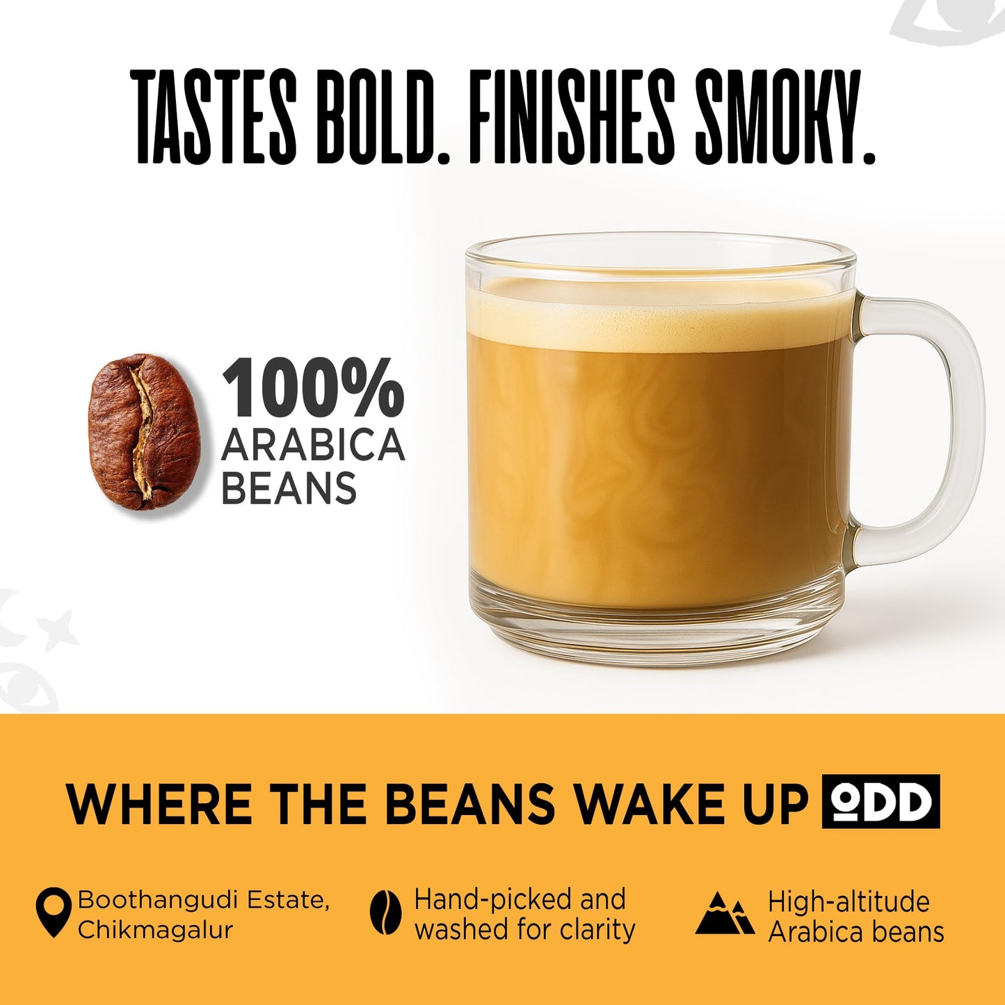 ODD COFFEE ROASTERS Ol' Smoky 100% Arabica Roasted Coffee Powder 250 gms Dark Roast | AAA Grade Specialty Beans | Bold Intense Smoky Notes | Single Origin Ground Coffee Powder for Pourover