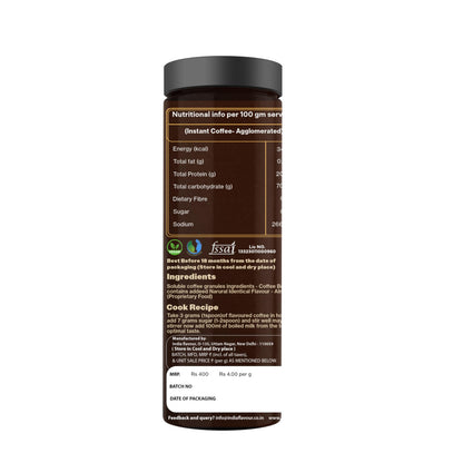 India Flavour Cappuccino Coffee|Creamy, Smooth Instant Coffee Powder Plastic Bottle|100 Gm Coffee, 50 Servings