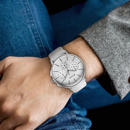 Titan Analog Silver White Dial Men's Watch-90200SL04- image 3