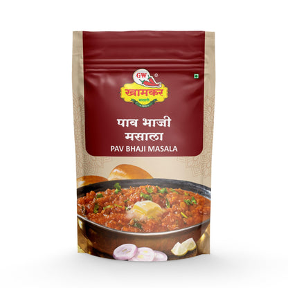 GW Khamkar SPL Pav Bhaji Masala | Spicy , Aromatic & Flavourful Blend | Bombay Style Taste at Home | Cold Pressed | Traditional secret recipe | Pure & Natural Spices | Rich & Authantic Taste| No Artificial colour and Preservatives | Pack of 1- 185GM