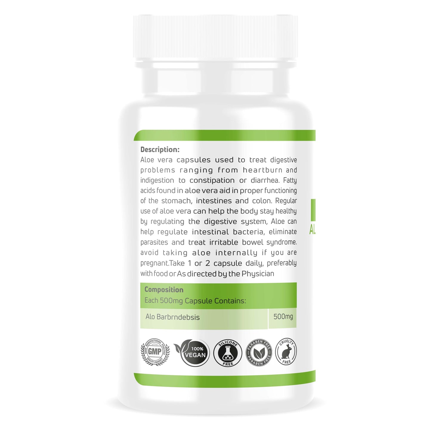 AAROGYAM HEALTHCARE Aloevera Capsules for Healthy Skin & Hair, Improves Digestion, Strengthens Immunity | Natural Extract of Aloe Vera for Men & Women - (60 Capsules)
