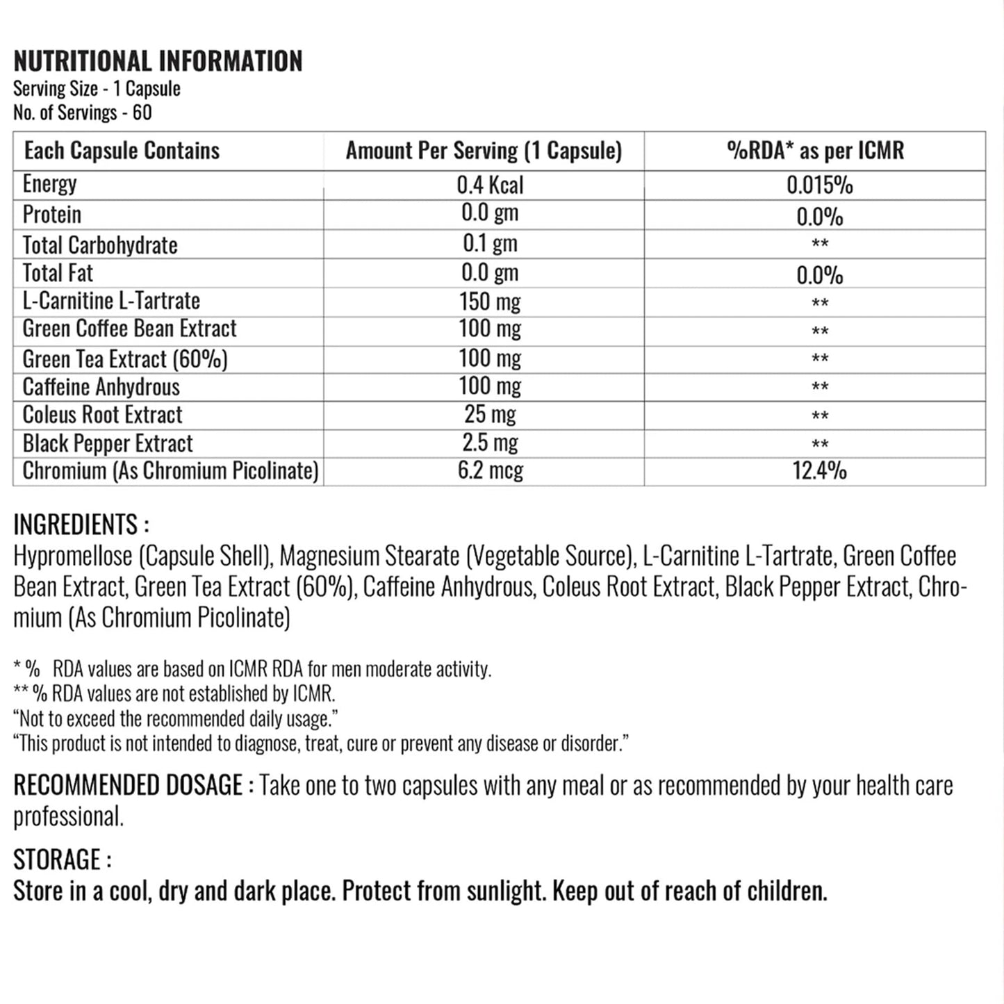 Steadfast Nutrition Leanfast Fat Burners Metabolism Booster Weight Loss Supplements (60 Capsules)
