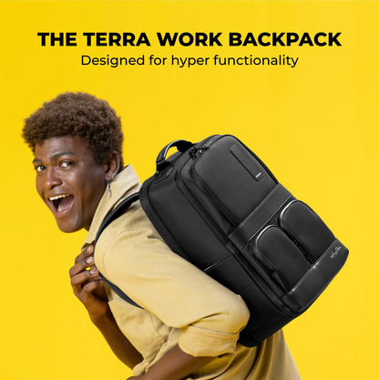 MOKOBARA The Terra Work Backpack 25L Premium Nylon 16" Unisex Laptop Backpack (Black)