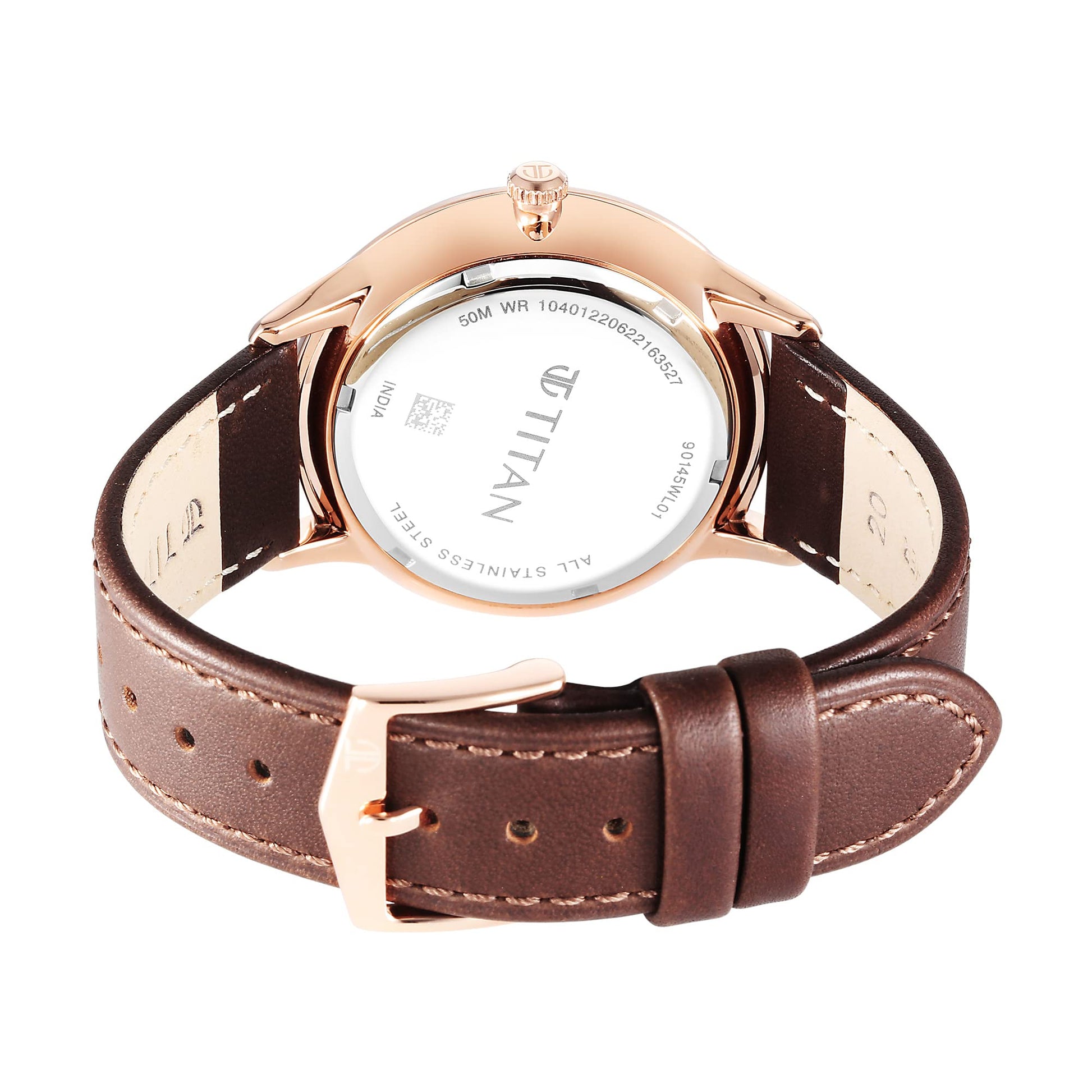 Titan Black Dial World Time with Date Stainless Steel Strap Analog Watc- image 6