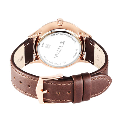 Titan Black Dial World Time with Date Stainless Steel Strap Analog Watc- image 6