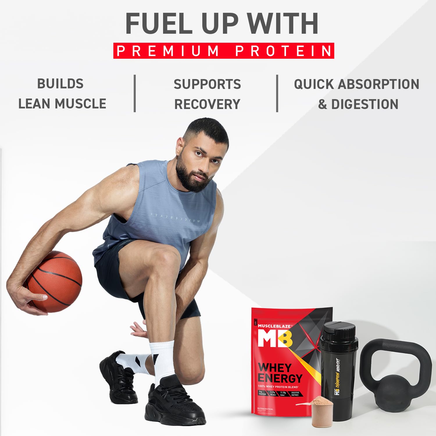 MuscleBlaze Whey Energy (Cold Coffee, 1kg / 2.2lbs) | 24g Protein, 100%- image 5