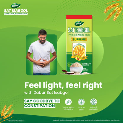 Dabur Sat Isabgol (Psyllium Husk) - 180g + 50g Free | Rich in Fiber | P- image 8