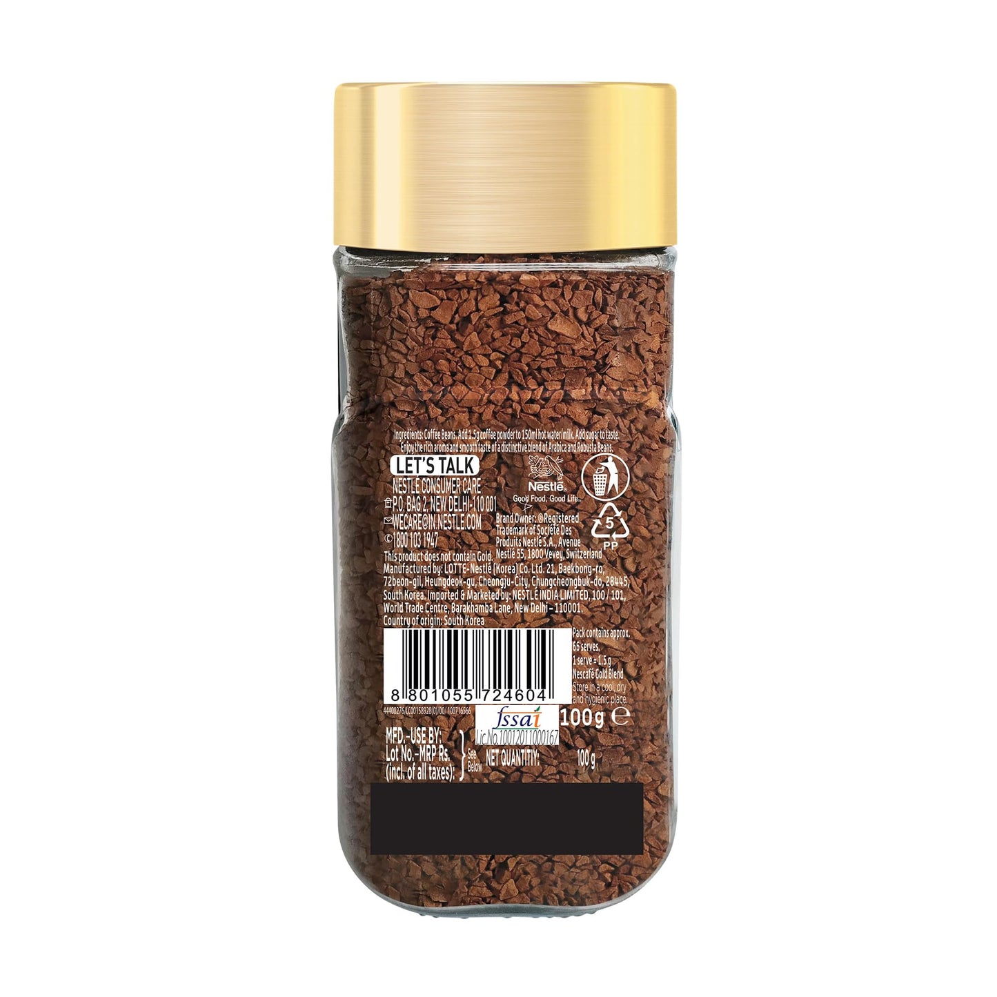 NESCAFE Gold Instant Coffee Powder | Premium Imported Coffee | Freeze Dried | Rich & Smooth Taste | 100g, Jar