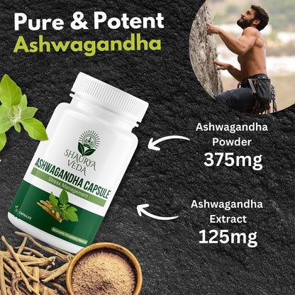 Shaurya Veda Ayurvedic Triphala 60 Capsules & Ashwagandha 30 Capsules Combo | Supports Digestion, Detox, Stress Relief, Immunity & Gut Health | Natural Ayurvedic Herbal Supplement for Daily Wellness