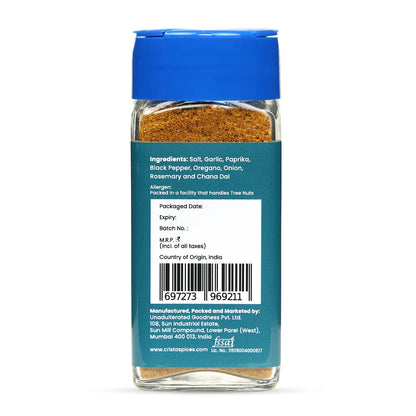 CRISTA 50 gms Grilled Vegetable Seasoning | BBQ Mixed Spices Blend | Multipurpose, Fresh & Flavourful | Zero added Colours, Fillers, Additives & Preservatives | Vegan
