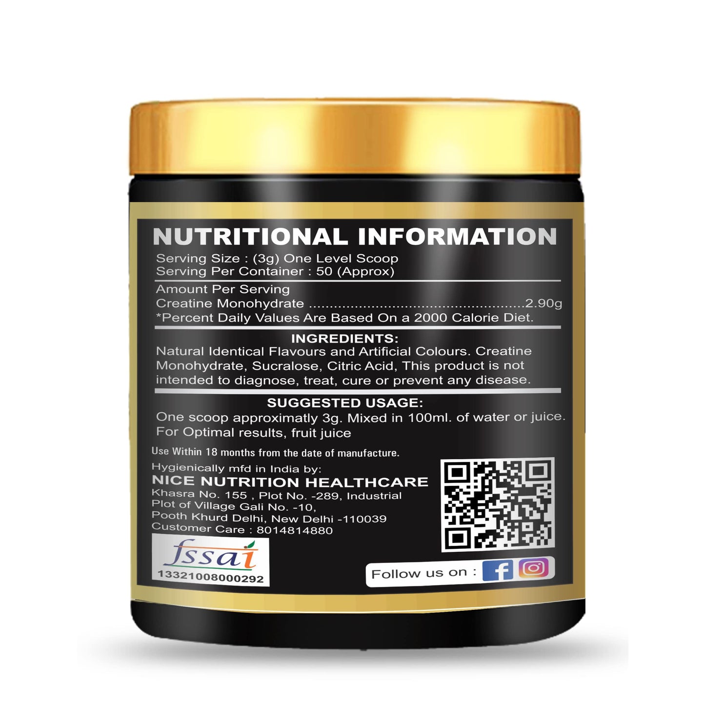 Muscle Elite Fitness Creatine Monohydrate Powder | Supplement For Lean Muscle Growth | Creatine Powder Gym Supplement for Men & Women [50 Servings, Watermelon]