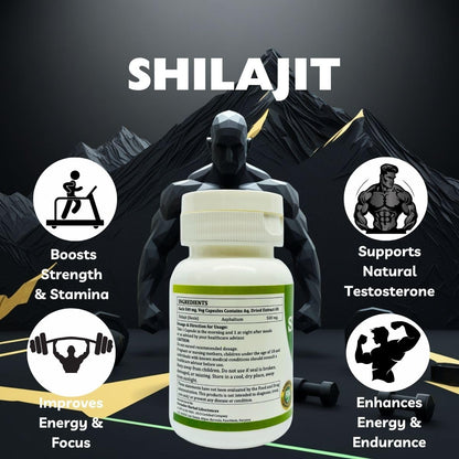 Morsan Healthcare SHILAJIT Capsules – 60 Veg Capsules | Pure Asphaltum Extract (Shuddha Shilajit) | Natural Ayurvedic Supplement | Plant-Based Wellness Formula | Pack of 1
