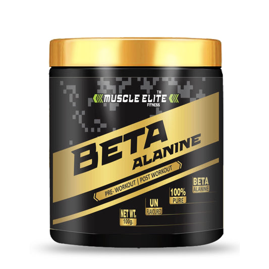 Muscle Elite Fitness Pure 100% Beta-Alanine Pure Powder 2,200 mg - Delays Muscle Fatigue, Massive Pumps, Muscular Endurance & Recovery | Pre Workout supplement for Men & Women - 100g, Unflavoured