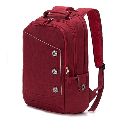 Kingslong 15.6 Inch Laptop Backpack Durable Linen Large Capacity Casual Daypack (red)