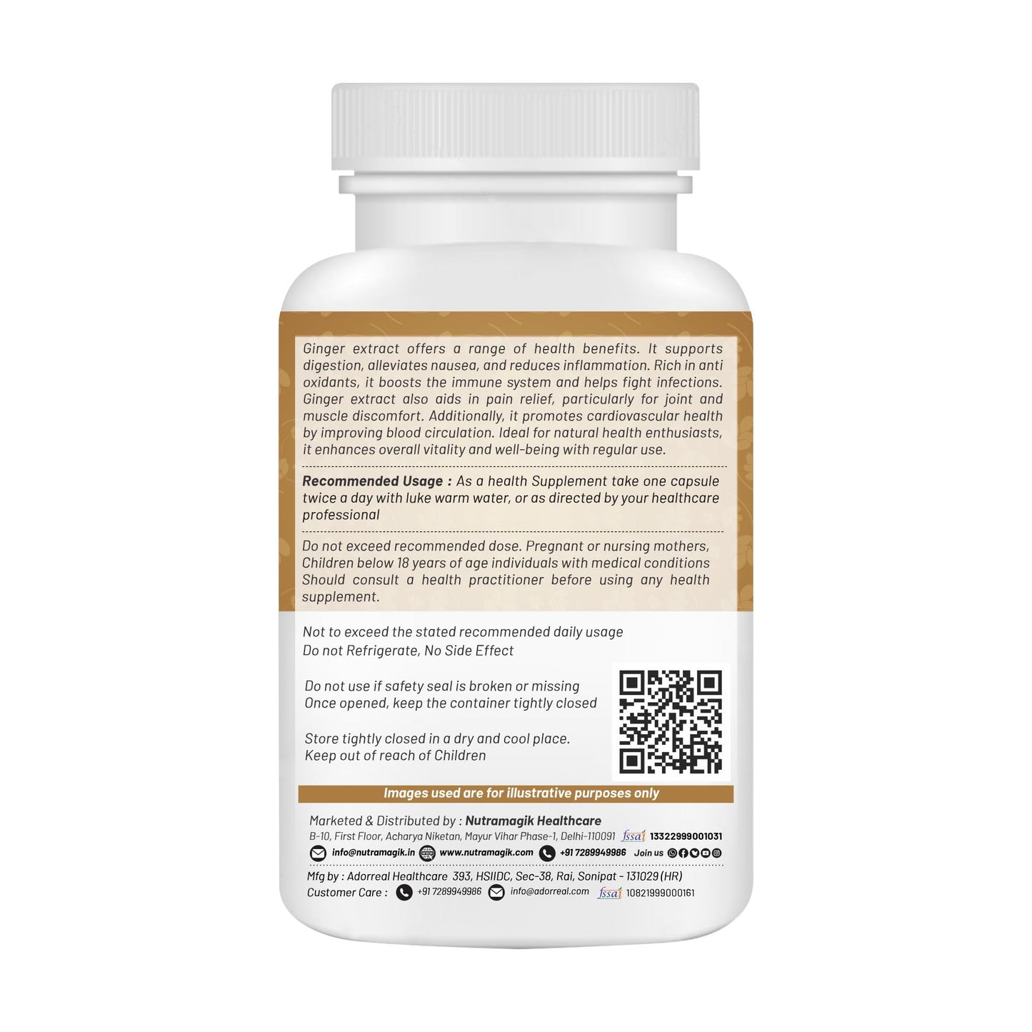 Nutramagik Ginger Extract for Immunity Building- Support Antioxidant and Digestive Health (60 Capsules, 1)