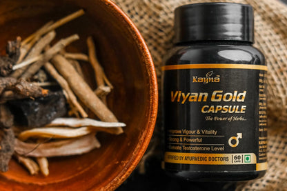 KAYNA HEALTHCARE Viyan Gold Capsule for Men | Ayurvedic Proprietary Medicine | Supports Vigour, Vitality & Strength | With Ashwagandha, Shilajit & Safed Musli | 60 Capsules