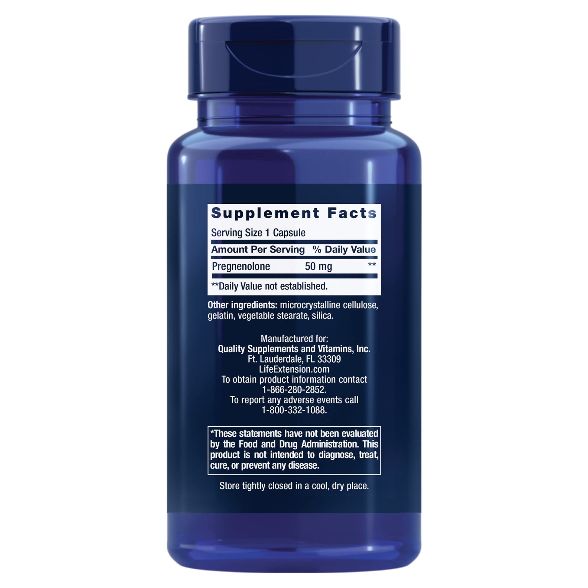 Life Extension Pregnenolone - 50 Mg, 100 Capsules (00302)- image 9