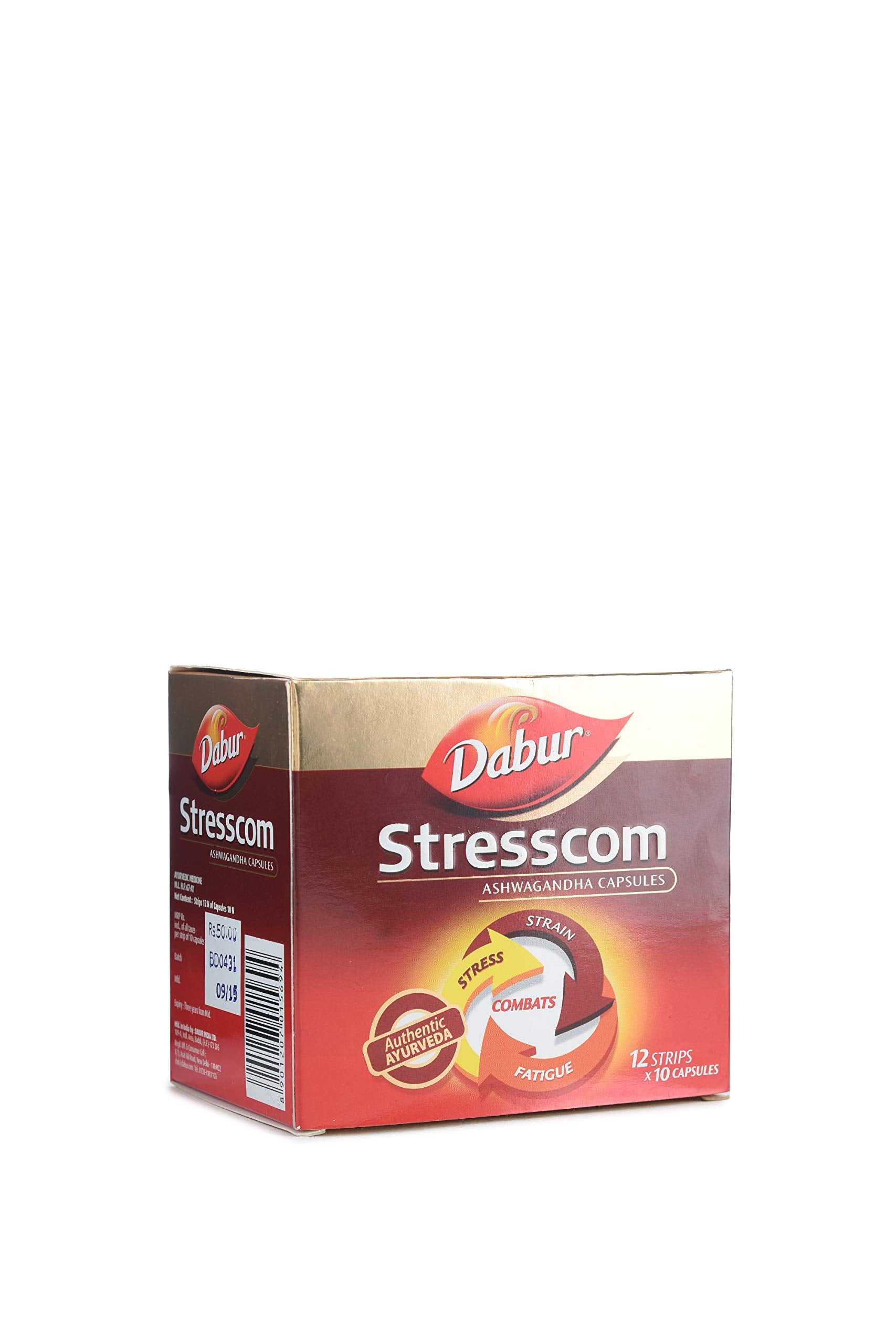 Dabur Stresscom Ashwagandha - 120 Caps (10 Caps X 12 Strips)- image 2