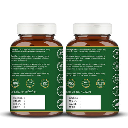 VEDIKROOTS Garcinia Cambogia 120 Veg Capsules (Pack of 2) | Herbal Dietary Supplement | Plant-Based Formula | Daily Wellness | Suitable for Men & Women