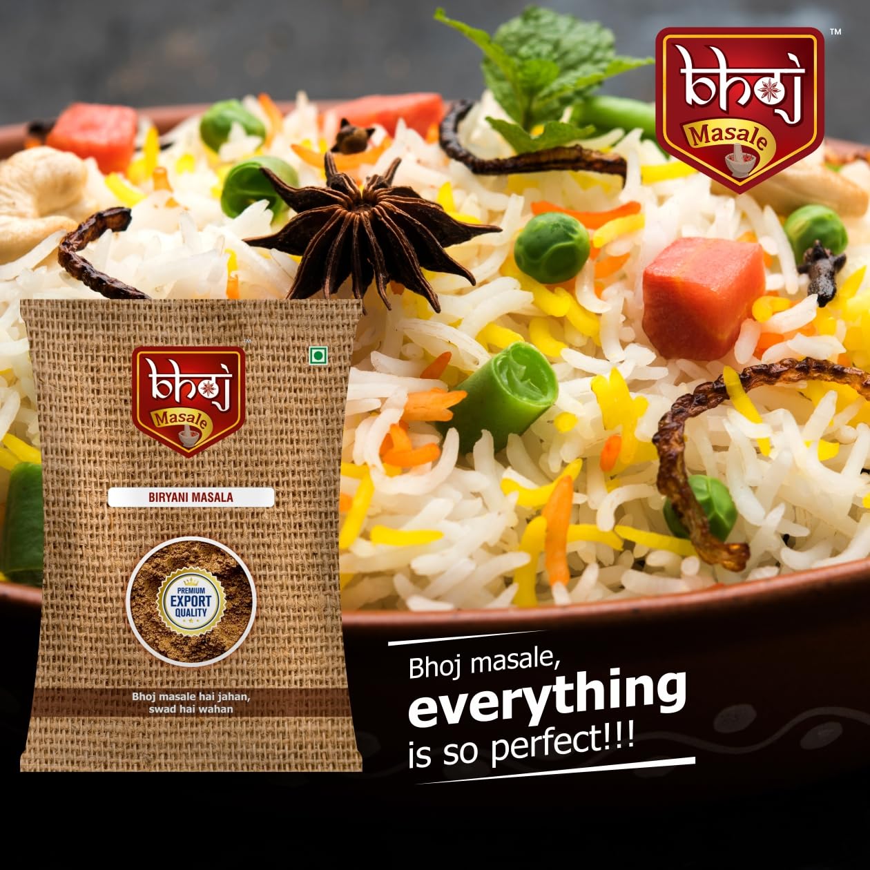 Bhoj Masale Biryani Masala 100GM Pouch |Powder|Spices | Spice Blend Biryani Masala Powder | Indian Traditional Biryani Masala