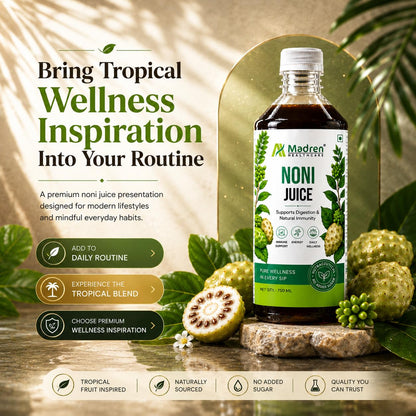 Madren Healthcare Ayurvedic Noni Juice 750ml | Rich in Antioxidants for Immunity & Energy Support | Natural Detox Juice | Supports Overall Wellness & Vitality | No Added Sugar | Daily Health Supplement for Men & Women