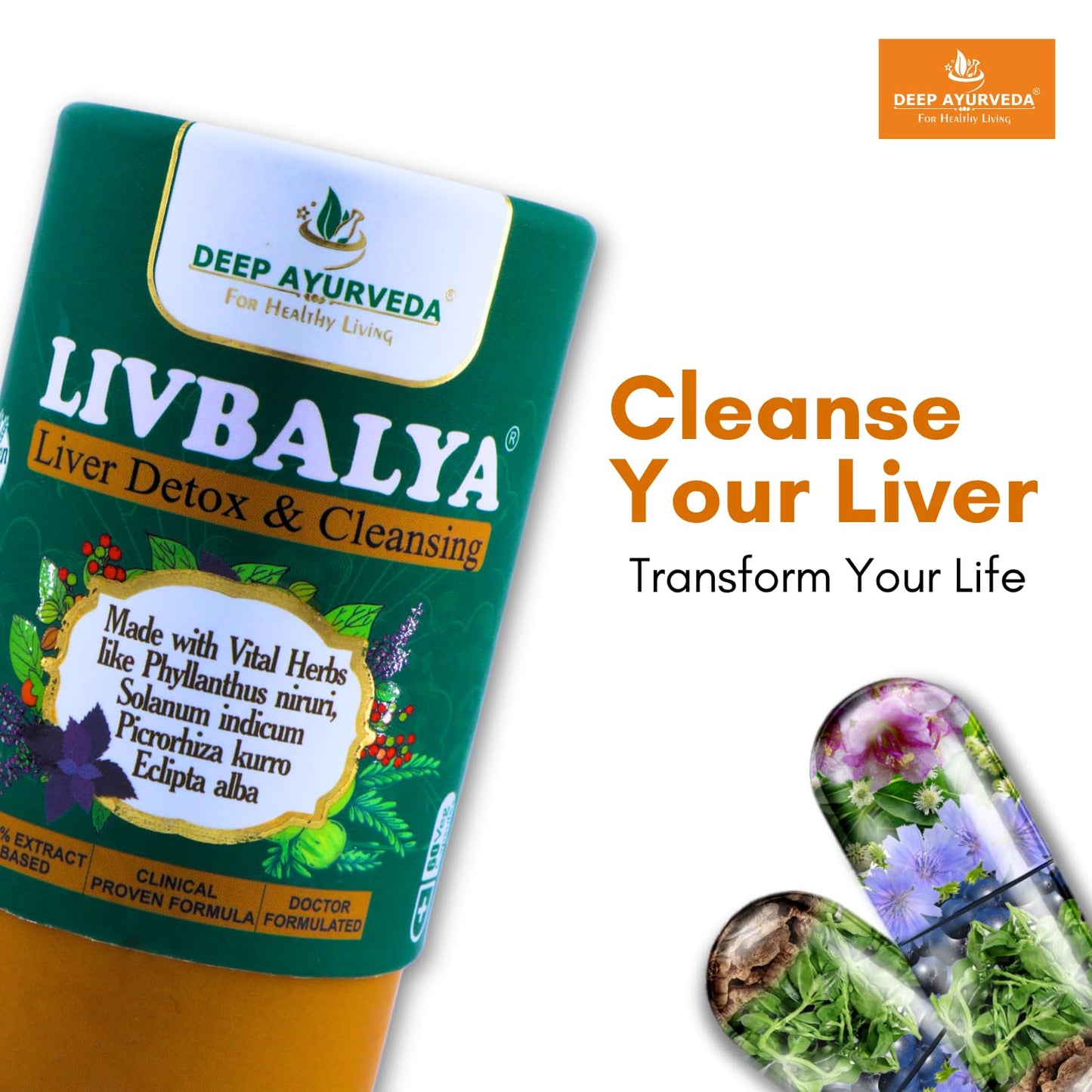 Livbalya Liver Detox Supplement | Supports Liver Health & Detoxification | Herbal Cleanse Formula | 60 Vegan Capsules