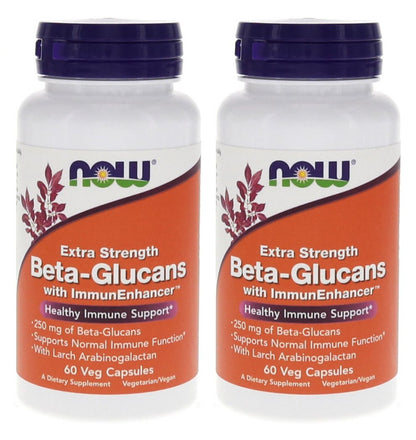 Now Foods Beta-Glucans with ImmunEnhancer 60 Vegi Caps (Pack of 2)