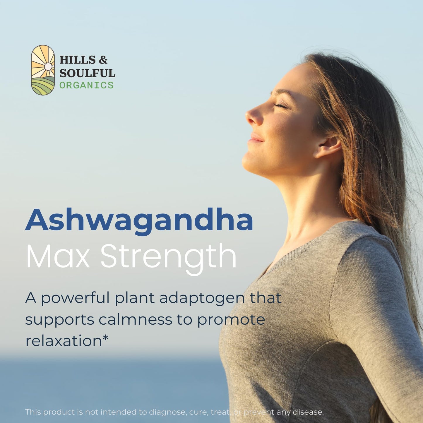Hills and Soulful Organics Ashwagandha Capsules 1000mg per Serving | High Strength Ashwagandha Root Powder Supplement | Supports Stress Management, Energy & Stamina | Adaptogen for Men & Women | 60 Veg Capsules