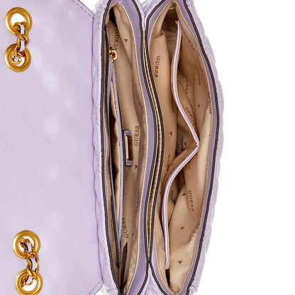 Guess Women's Lavender Quilted Crossbody Bag| Ladies Purse Handbags | Gift For Ladies