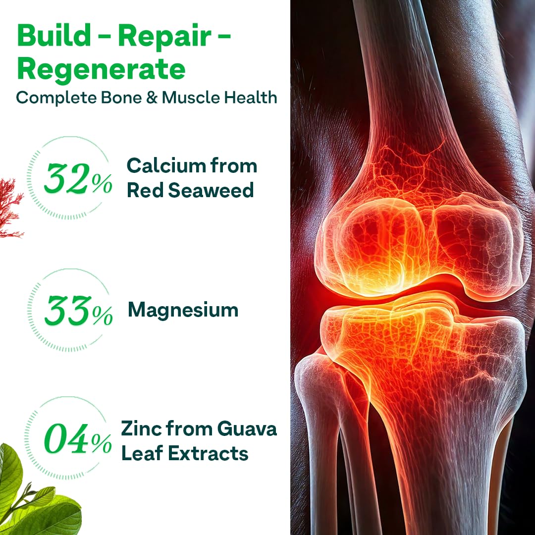 OZiva Calcium, Magnesium, Zinc Supplement | With Vitamin D3 for Optimum Absoprtion | For Bone Health & Muscle Function - 60 Capsules