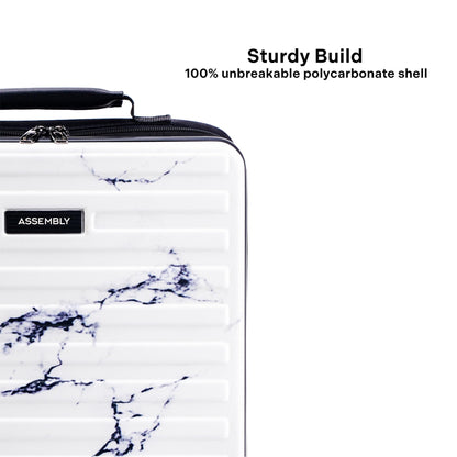 Assembly Edge Hard Shell Laptop Backpack for Men Women 15.6 Inch Rigid Polycarbonate Office Travel Bag with Breathable Back Marble
