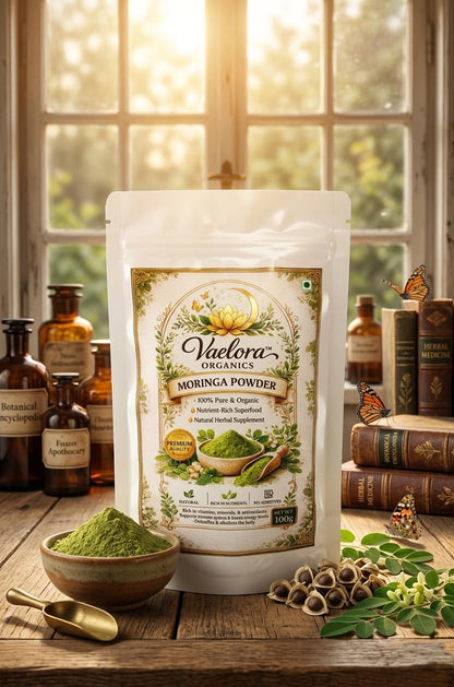 Vaelora Organics Moringa Powder + Arjun Chhal Powder + Triphala Powder Combo (100g Each) | 100% Pure & Natural Ayurvedic Herbal Supplements | For Heart Health, Digestion & Immunity | No Additives