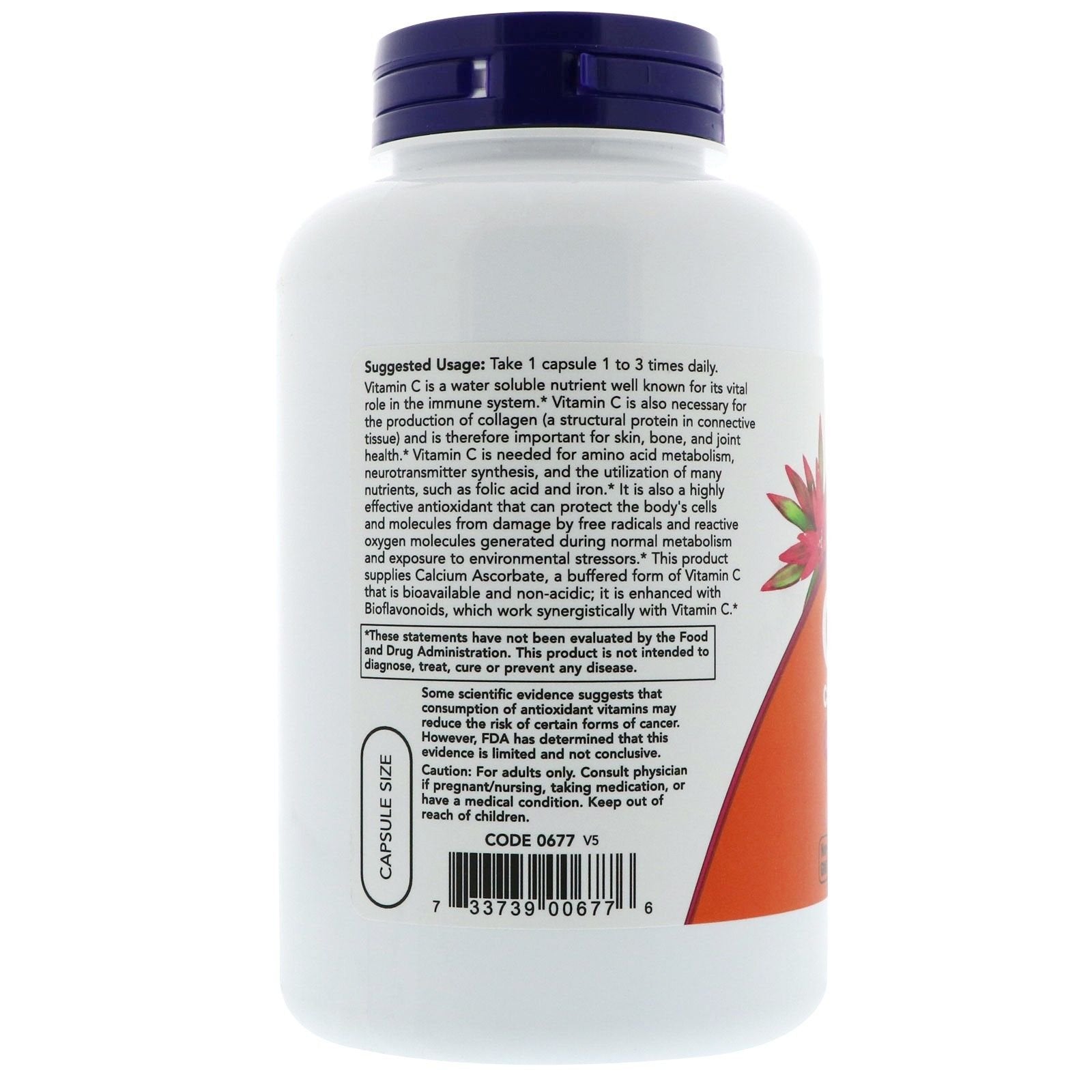 Now Foods C-500 Calcium Ascorbate-C 250 Capsules- image 2