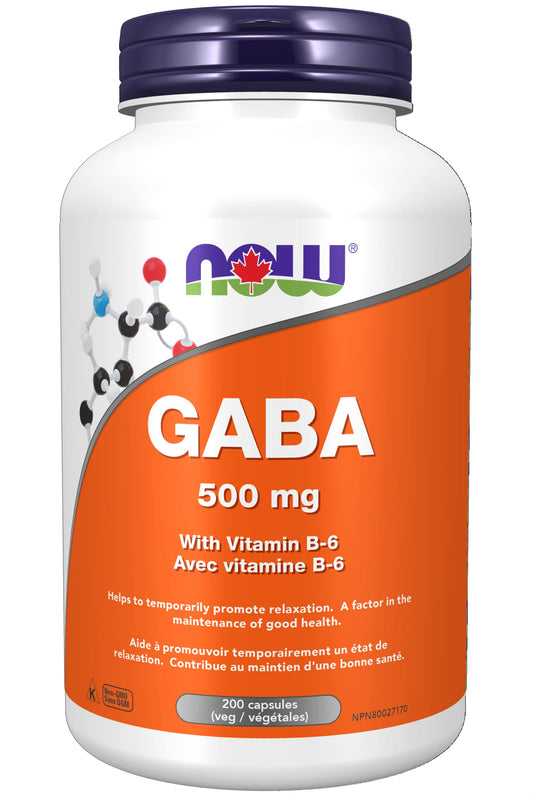 Now Foods Gaba 500Mg + B-6 200Vcap