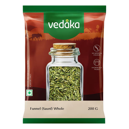 Amazon Brand - Vedaka Fennel Whole | 200 G | Saunf | No Added Colours or Preservatives