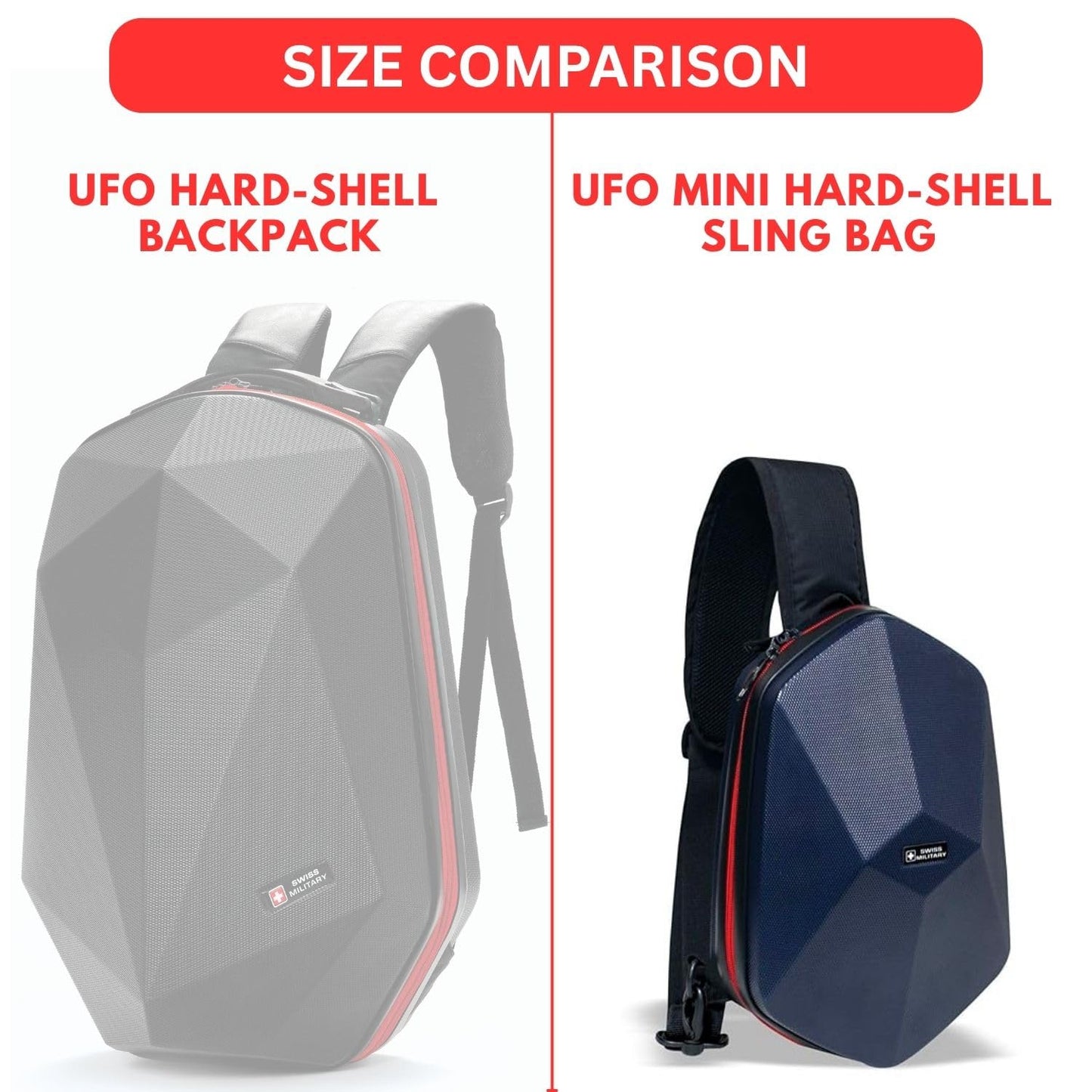 SWISS MILITARY UFO Sling Bag 7L | Diamond Design Cross Body Side Bag | Card Holder Pocket | Anti Theft Chest Bag | Easy to Carry Bag for Men & Women | Mini Travel Bag for Phone Passport Wallet Navy