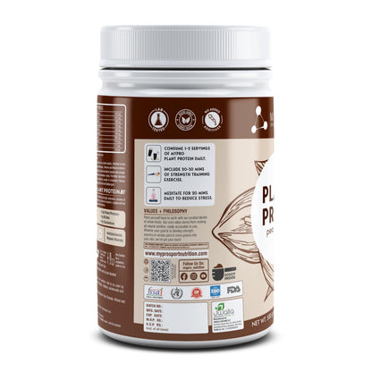 Mypro Sport Nutrition Plant Protein Powder Pea & Brown Rice Protein (23g protein,22 Vitamins & minerals,5g BCAA) Plant Based Vegan Protein Supplement For Men & Women (Alphonso Mango, 500 gm)