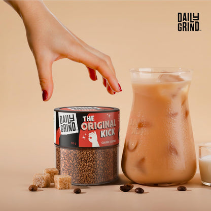 DAILYGRIND Classic Instant Coffee Powder 50g | Freeze-Dried Pure Arabica Coffee Granules | For Mochas, Espresso, Cappuccino, Latte, Frappes | Medium Roast Hot & Cold Coffee (25 Cups)