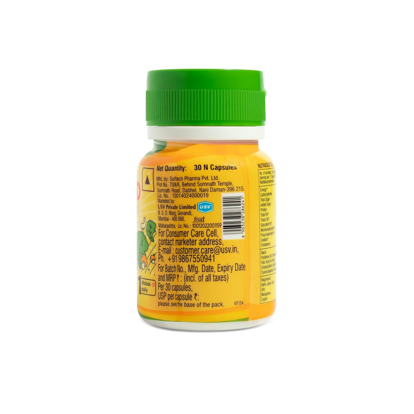 Diataal-D Multivitamin with added vit. D & ALA | Sustained Energy I Strong Bones I Immunity I Heart Health | Health, Fitness & Wellness Supplement | 180 Capsules | For Men and Women Pack of 6 (30 Cap each pack)