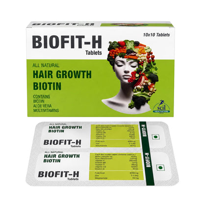 SCIL HEALTHCARE.INDIA Biofit-H Natural Hair Growth Biotin Supplement Tablets | Daily Hair Care Formula with Essential Nutritional Support