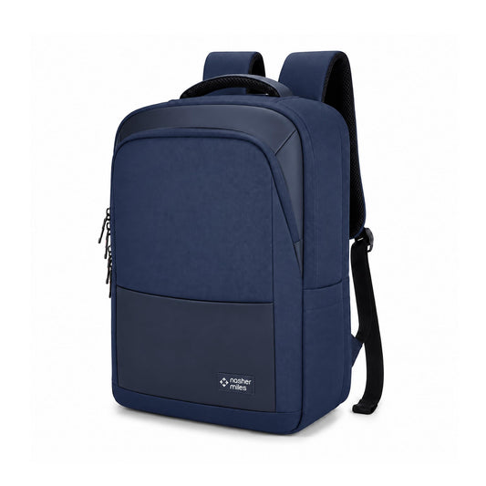 Nasher Miles Oxford Corporate Backpack | Premium Polyester & PU Laptop Backpack 35L | Ideal for Office, College, School & Travel | Men, Women, Boys, Girls (Navy Blue)