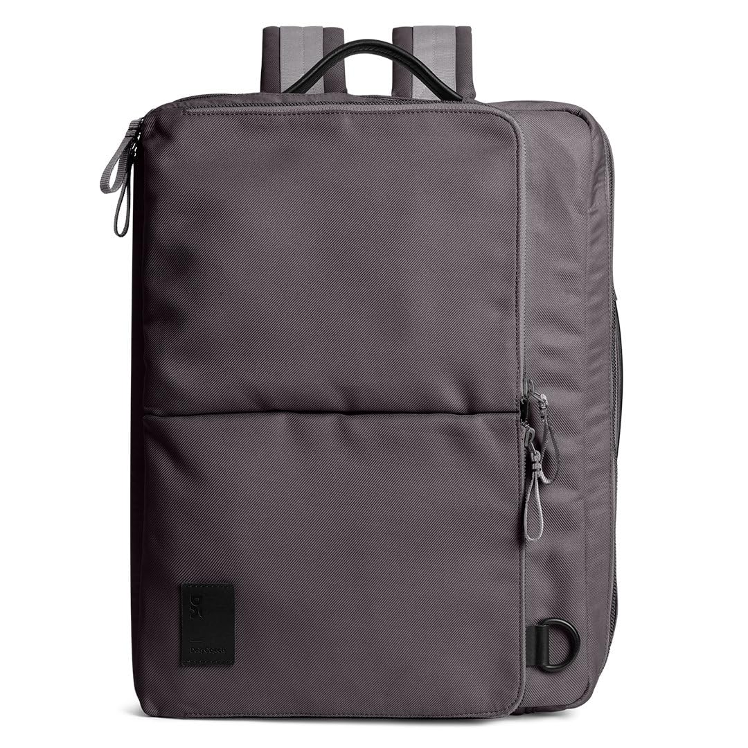 DailyObjects PET Charcoal Meridian Convertible Briefpack (Backpack + Briefcase) (16L)| 100% Recycled | Fits Laptop Upto 16 Inch | Lightweight Shoulder Backpack | Multiutility Bag with Trolley Sleeve