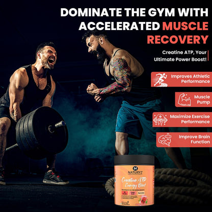 NATURYZ Creatine ATP Energy Blast 3G Creatine | Pre Workout ATP Energy Drink | Electrolytes | Supports Lean Muscle Mass & Volume, Endurance & Power for Intense Workout - 250g(Watermelon)