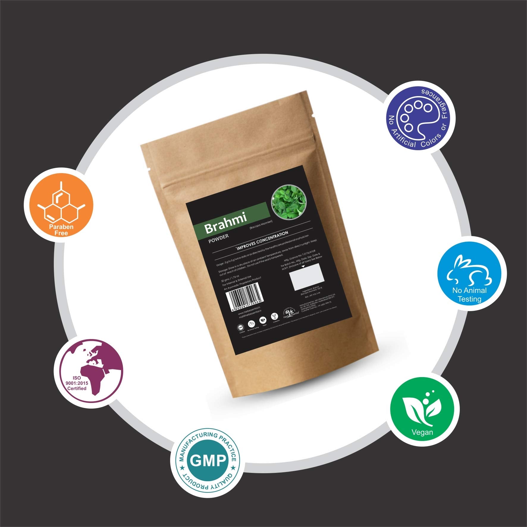 Herb Essential Pure Brahmi Powder - 50 G- image 6