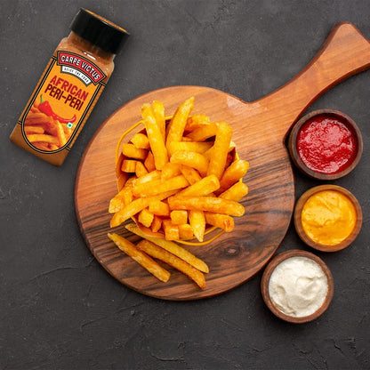 Carpe Victus No Onion No Garlic Jain Peri Peri Masala Powder, Instant Spice Mix for French Fries, Pizza, Pasta, Popcorn, Chips, Authentic African Piri Piri Seasoning or Fine Taste & Quality, 100gms