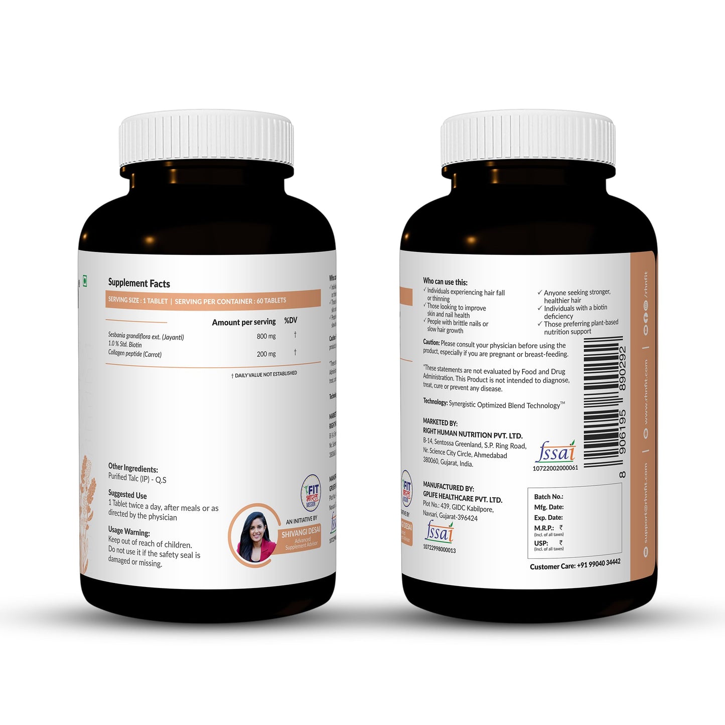SATVAM Advance Biotin Supplement - 60 Vegetarian Tablets for Healthy Hair Growth, Strengthens Hair Follicles, Reduces Hair Fall & Promotes Lustrous, Nourished Hair